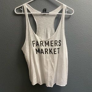 white “farmers market” tank